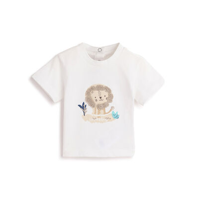 Boys White Embellished Short Sleeve T-Shirt